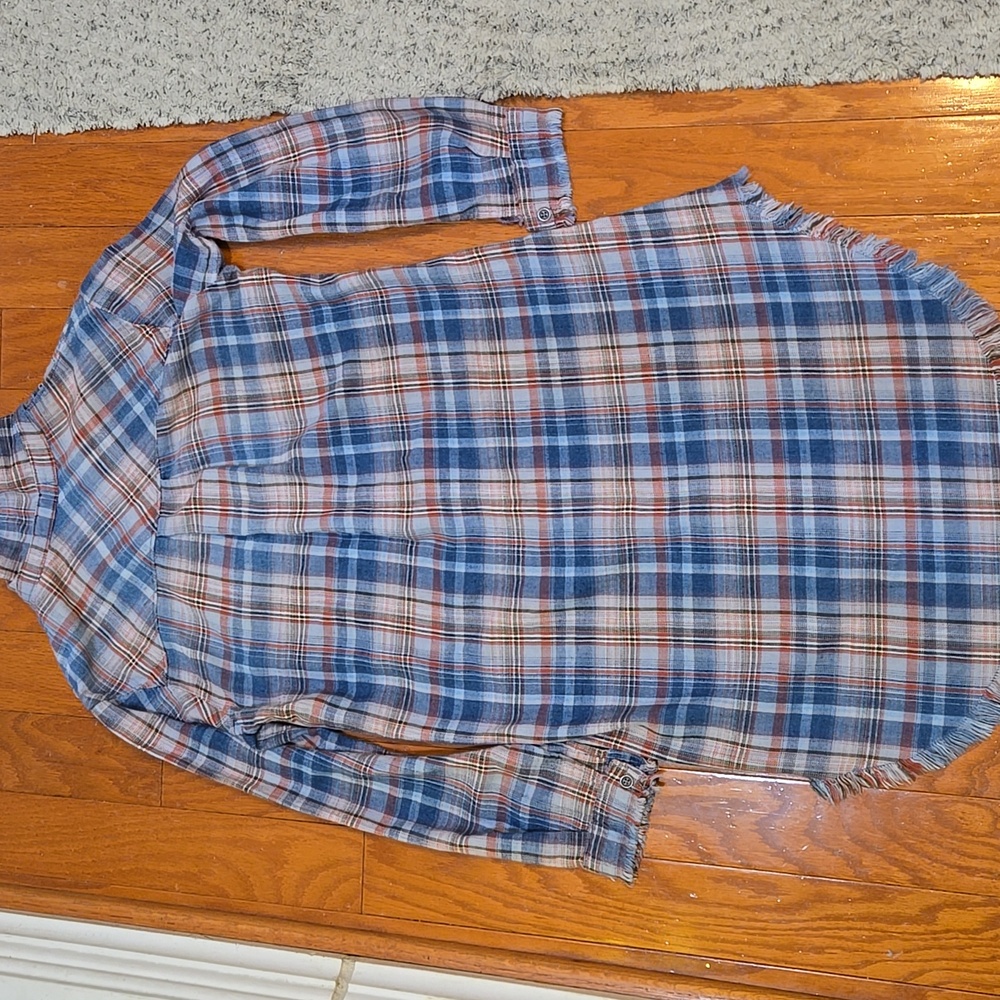Cloth & Stone By Anthro Plaid Button Down Shirt Dress - Picture 6 of 9